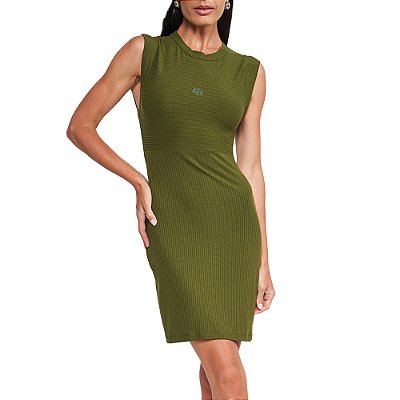 Vestido Canelado Colcci Malha In24 Verde Livas Feminino
