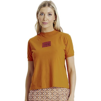 Camiseta Easy Lança Perfume Baby Look In24 Laranja Feminino