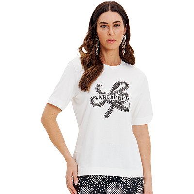 Camiseta Lança Perfume Aplicação In24 Off White Feminino