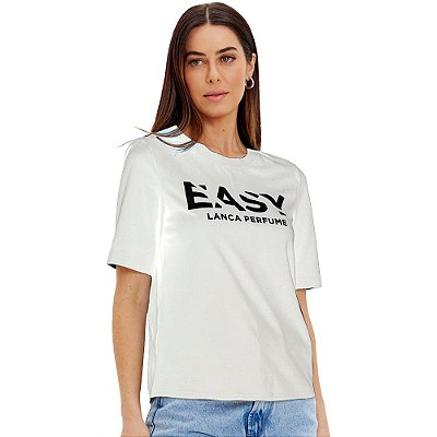 Camiseta Easy Lança Perfume Baby Look In24 Branco Feminino