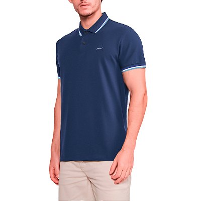 Camisa Polo Colcci Lines In24 Marinho Masculino