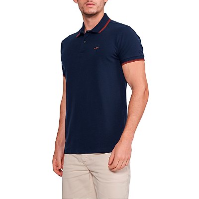 Camisa Polo Colcci Dual Line In24 Marinho Masculino
