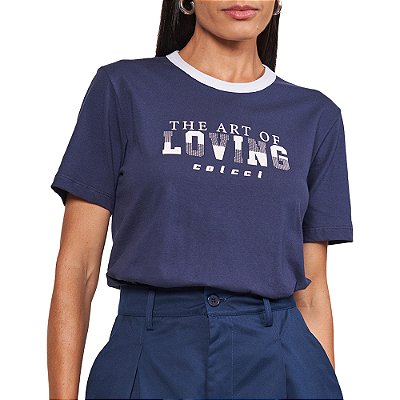 Camiseta Colcci Malha In24 Marinho Feminino