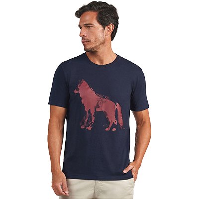 Camiseta Acostamento Wolf In24 Marinho Masculino