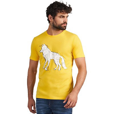 Camiseta Acostamento Draw In24 Amarelo Masculino
