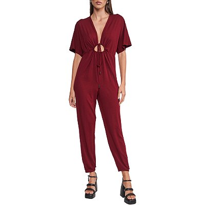 Macacão Colcci Malha In24 Bordô Bloodstone Feminino