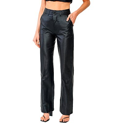 Calça Colcci Metalizada OU24 Preto Metalizado Feminino