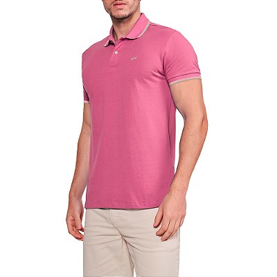Camisa Polo Colcci Dual Line In24 Rosa Masculino