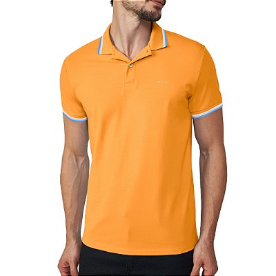 Camisa Polo Colcci 3 Lines Pr25 Amarelo Navajo Masculino