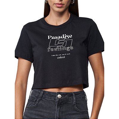 Camiseta Colcci Paradise Pr25 Preto Feminino