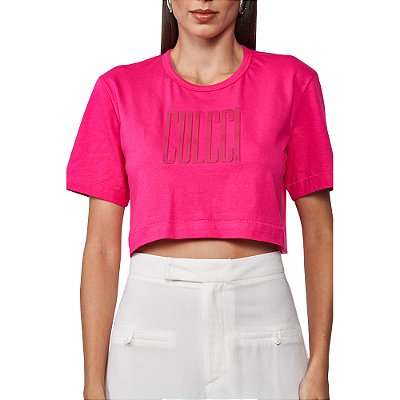 Camiseta Colcci Logo Pr25 Rosa Deep Pink Feminino