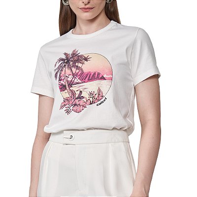 Camiseta Colcci Estampada Pr25 Off White Feminino