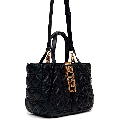 Bolsa Tote Lança Perfume Matelasse Pr25 Preto Feminino