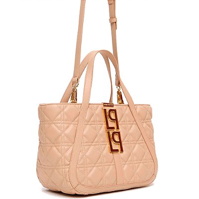 Bolsa Tote Lança Perfume Matelasse Pr25 Bege Feminino