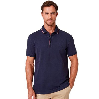Camisa Polo Dudalina Friso In24 Marinho Masculino