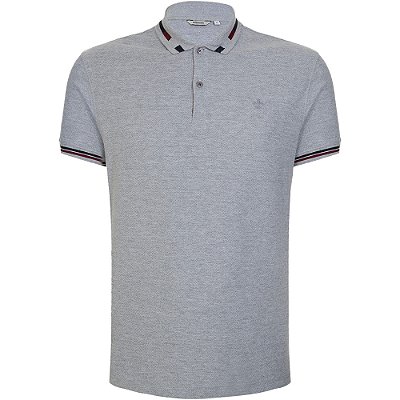 Camisa Polo Dudalina Melange In24 Cinza Mescla Masculino