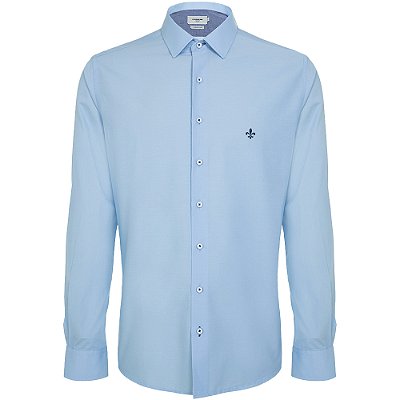 Camisa Slim Dudalina Tricoline In24 Azul Claro Masculino