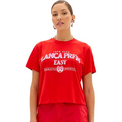 Camiseta Easy Lança Perfume Manga Pr25 Vermelho Feminino