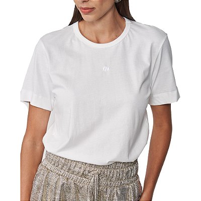 Camiseta Colcci Basic Pr25 Off Shell Feminino