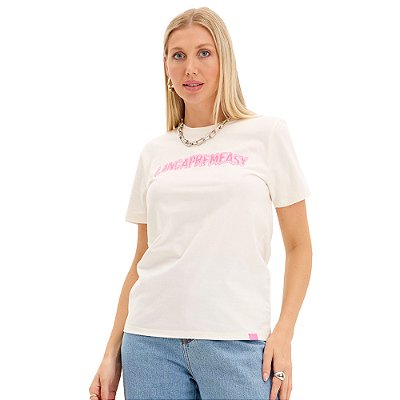 Camiseta Easy Lança Perfume Oversize Pr25 Off White Feminino
