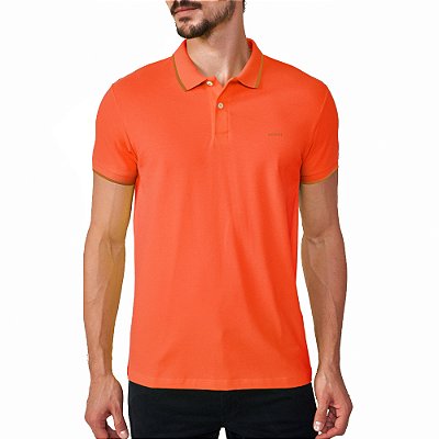 Camisa Polo Colcci Line Pr25 Laranja Purpurina Masculino