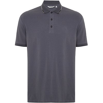 Camisa Polo Individual Slim In24 Cinza Escuro Masculino