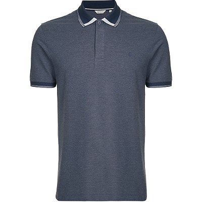 Camisa Polo Individual Constrast In24 Azul Escuro Masculino