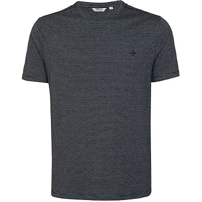 Camiseta Dudalina Micro Listras In24 Preto Masculino