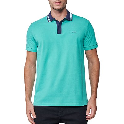 Camisa Polo Colcci Gola Pr25 Verde Waterfall Masculino