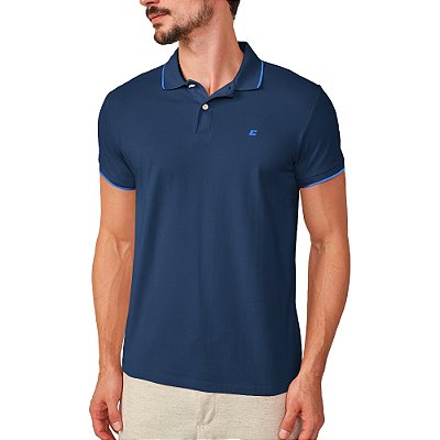 Camisa Polo Colcci Logo Line Pr25 Azul Darkness Masculino