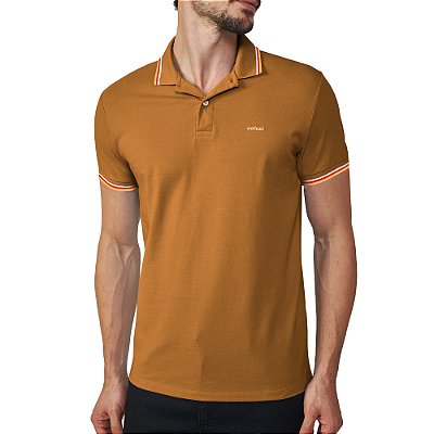 Camisa Polo Colcci 3 Lines Pr25 Amarelo Swift Masculino