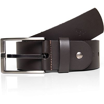 Cinto Couro Acostamento Squared Pr25 Marrom Café Masculino