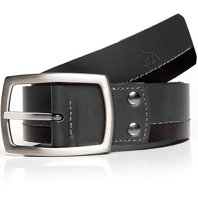 Cinto Couro Acostamento Dual Line Pr25 Preto Masculino