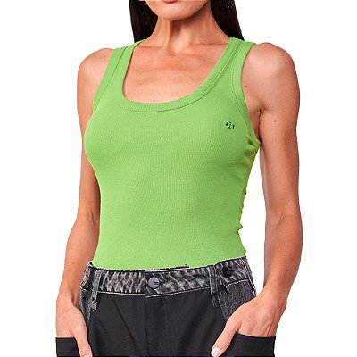 Regata Canelada Colcci Slim Pr25 Verde Iguana Feminino