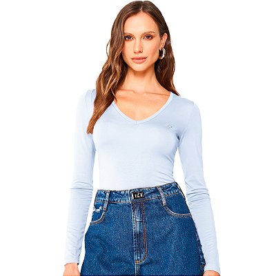 Blusa Colcci Gola V Slim Pr25 Branco Feminino