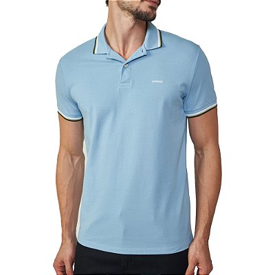 Camisa Polo Colcci 3 Lines Pr25 Azul Dusk Masculino