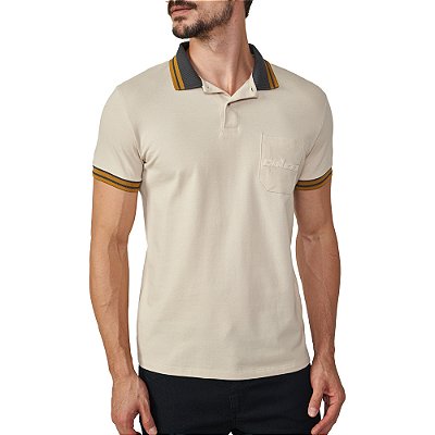 Camisa Polo Colcci Bolso Pr25 Bege Taupe Masculino