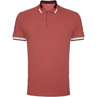 Camisa Polo Dudalina Jacquard In24 Vermelho Masculino
