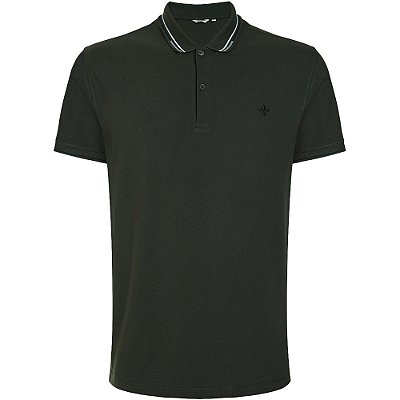 Camisa Polo Dudalina Jacquard In24 Verde Militar Masculino