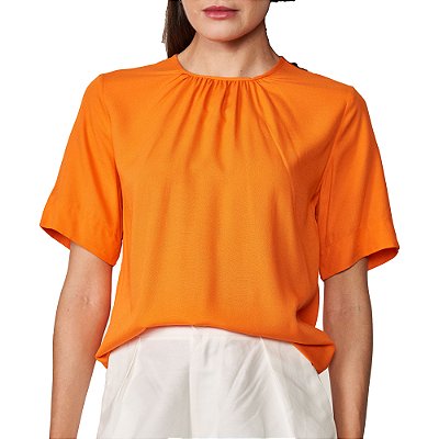 Blusa Colcci Gola Ve25 Laranja Salmona Feminino