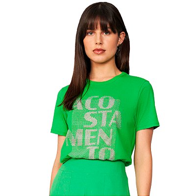 Camiseta Acostamento Shine Pr25 Verde Feminino