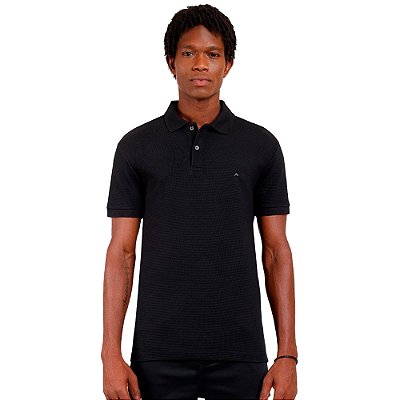 Camisa Polo Aramis Suedine Canelado Ve25 Preto Masculino