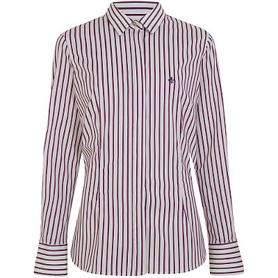 Camisa Dudalina Slim Ft Listrado Ve23 Branco Feminino