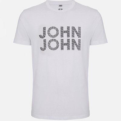 Camiseta John John Regular Letter In24 Branco Masculino