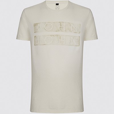 Camiseta John John Regular Plate In24 Bege Masculino