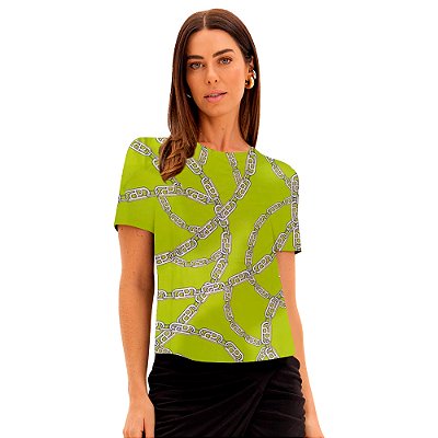 Camiseta Easy Lança Perfume Estampada Pr25 Verde Feminino