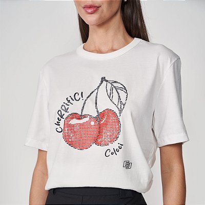 Camiseta Colcci Boy Ve25 Off White Feminino