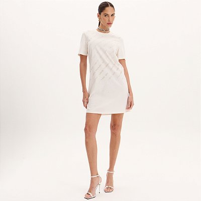 Vestido Easy Lança Perfume Descolado Ve25 Off White Feminino