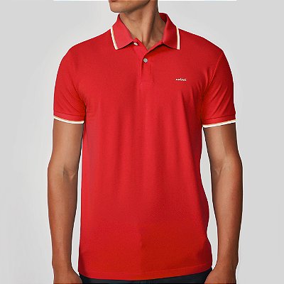 Camisa Polo Colcci 2 Lines Ve25 Vermelho Sparkly Masculino
