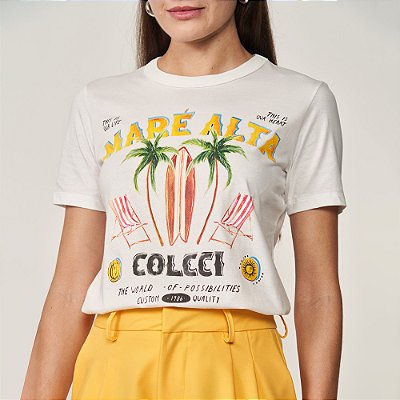 Camiseta Colcci Tide Ve25 Off White Feminino